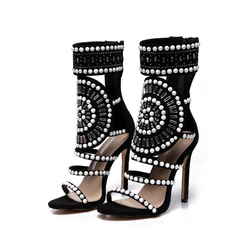 Mabel Gladiator Crystal Heels