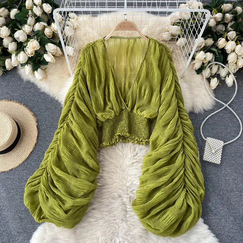 Frida V-Neck Chiffon Blouse