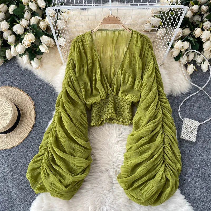Frida V-Neck Chiffon Blouse