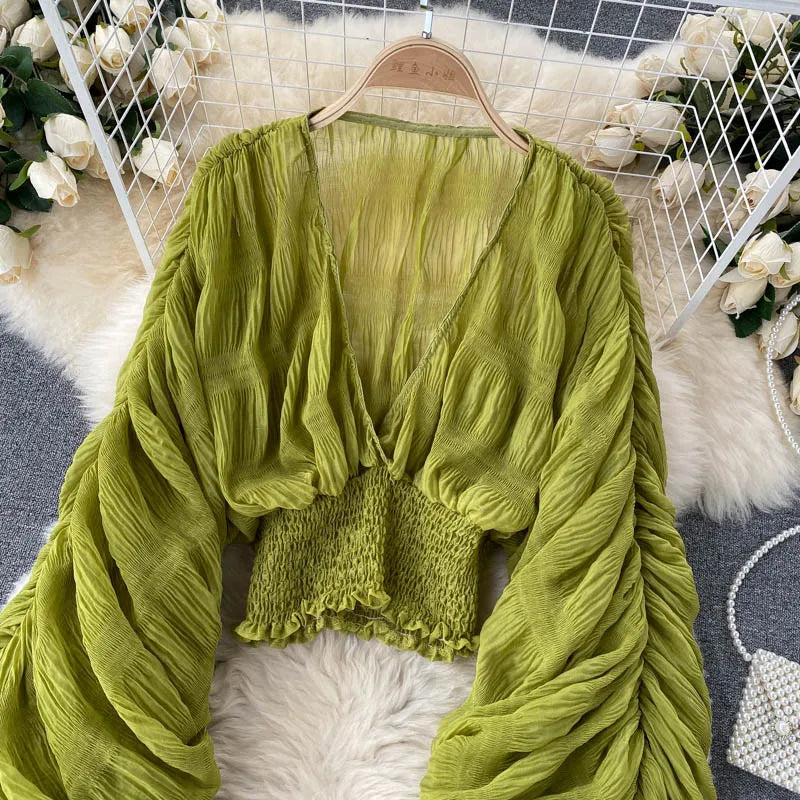 Frida V-Neck Chiffon Blouse
