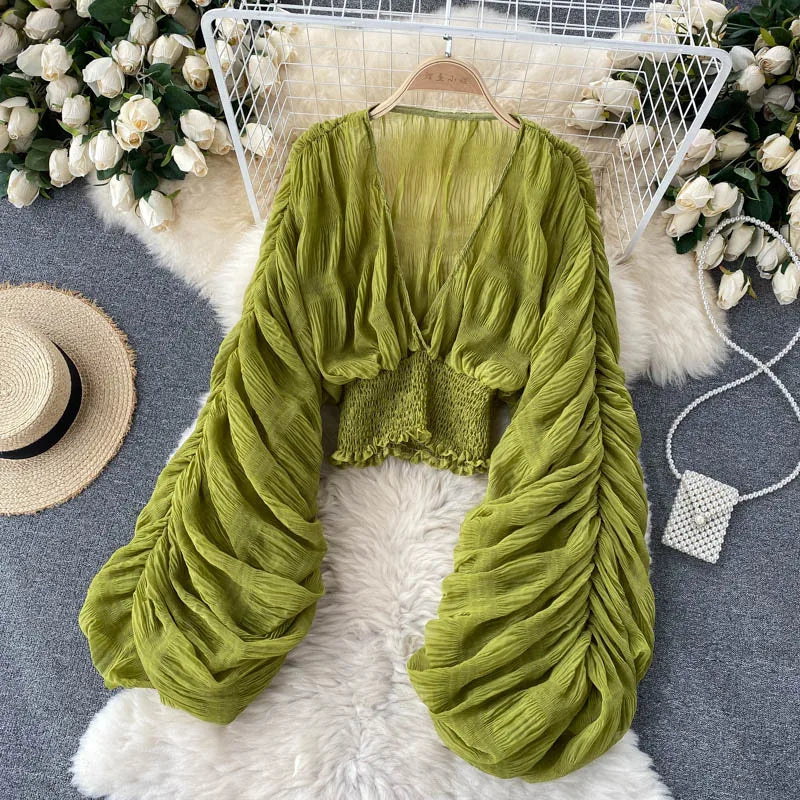 Frida V-Neck Chiffon Blouse