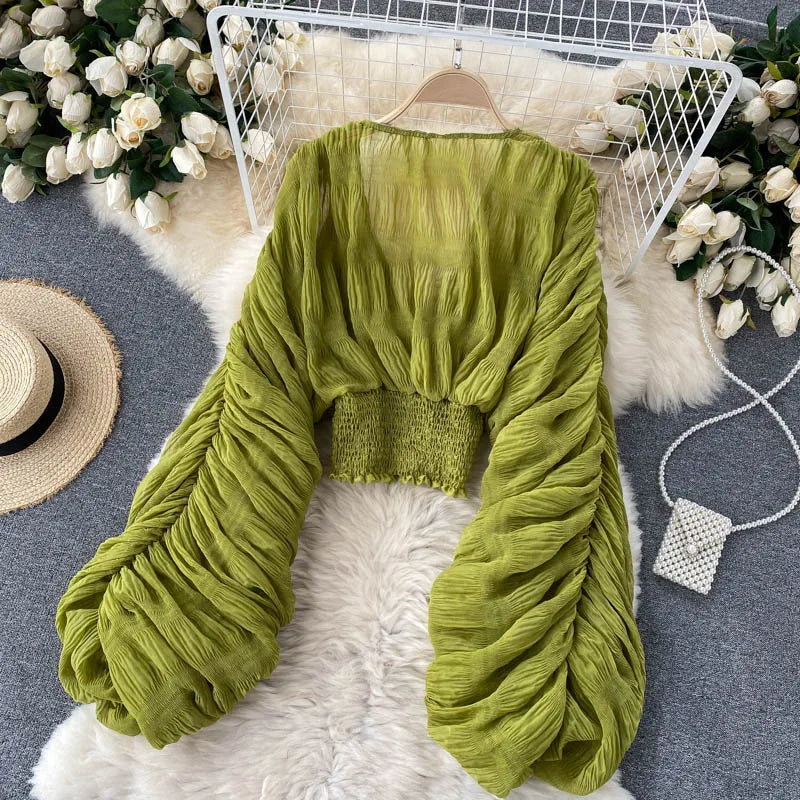Frida V-Neck Chiffon Blouse