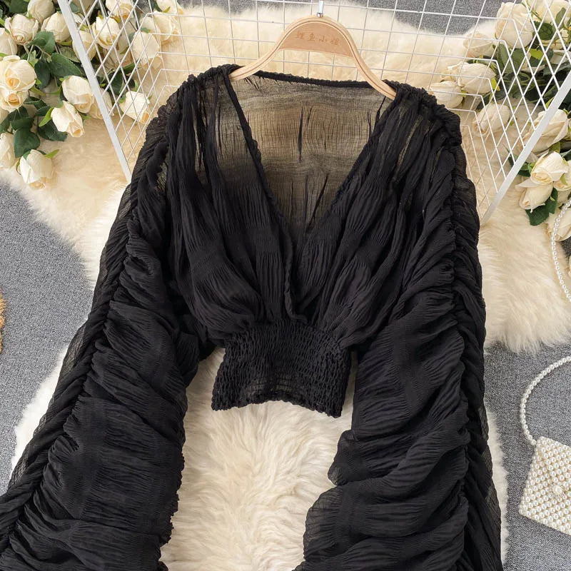 Frida V-Neck Chiffon Blouse