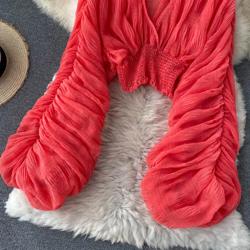 Frida V-Neck Chiffon Blouse