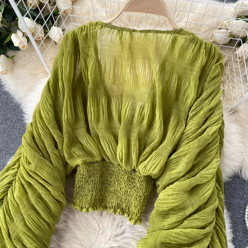 Frida V-Neck Chiffon Blouse