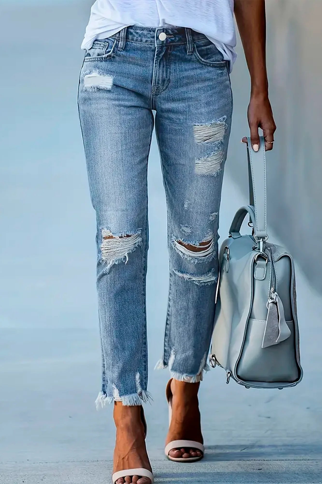 Maxine Cropped Ripped Jeans