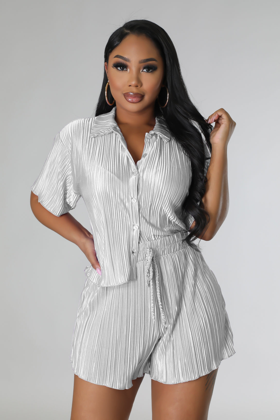 Luxe Pleated Two-Piece Lounge Set – Multiple Colors
