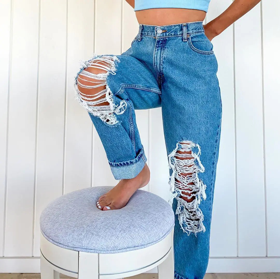 Frida Ripped Jeans Trousers