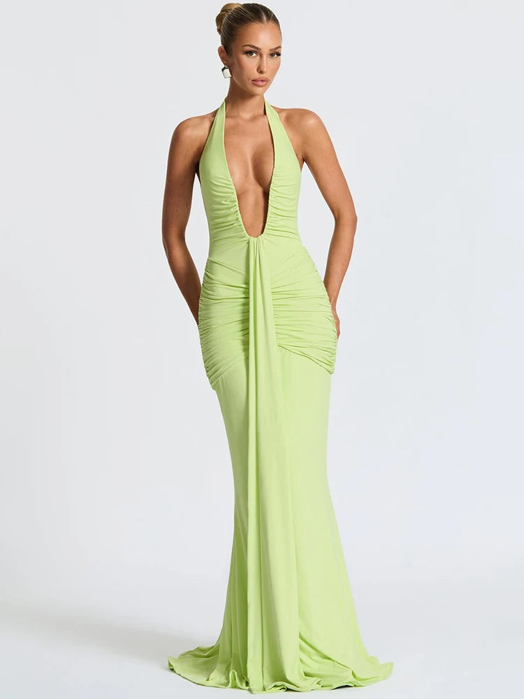 Verona Maxi Dress - Lime Green