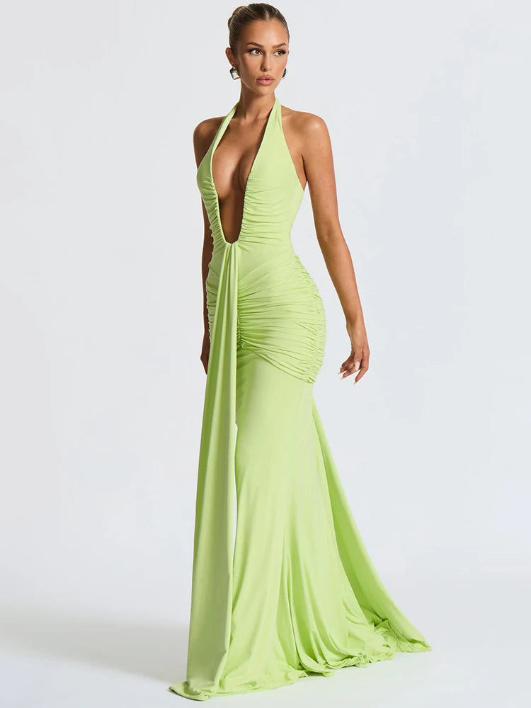 Verona Maxi Dress - Lime Green