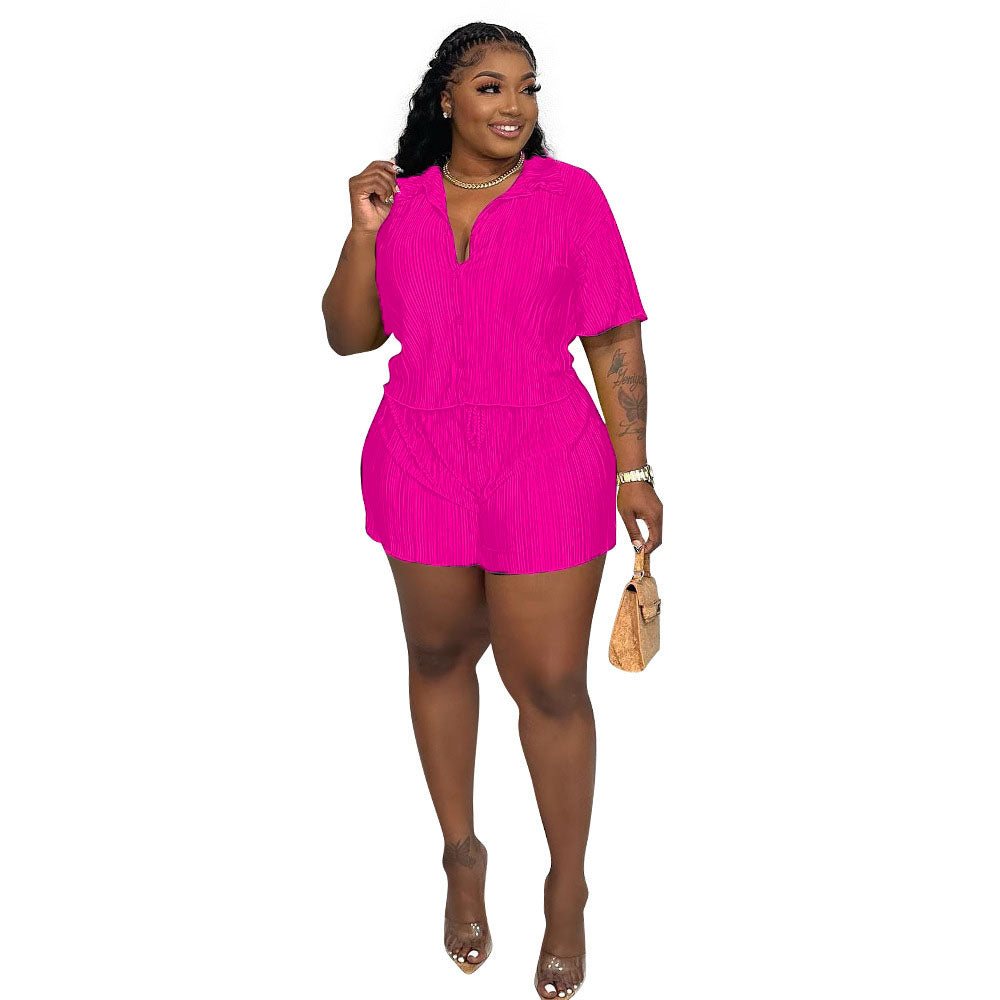 Luxe Pleated Two-Piece Lounge Set – Multiple Colors