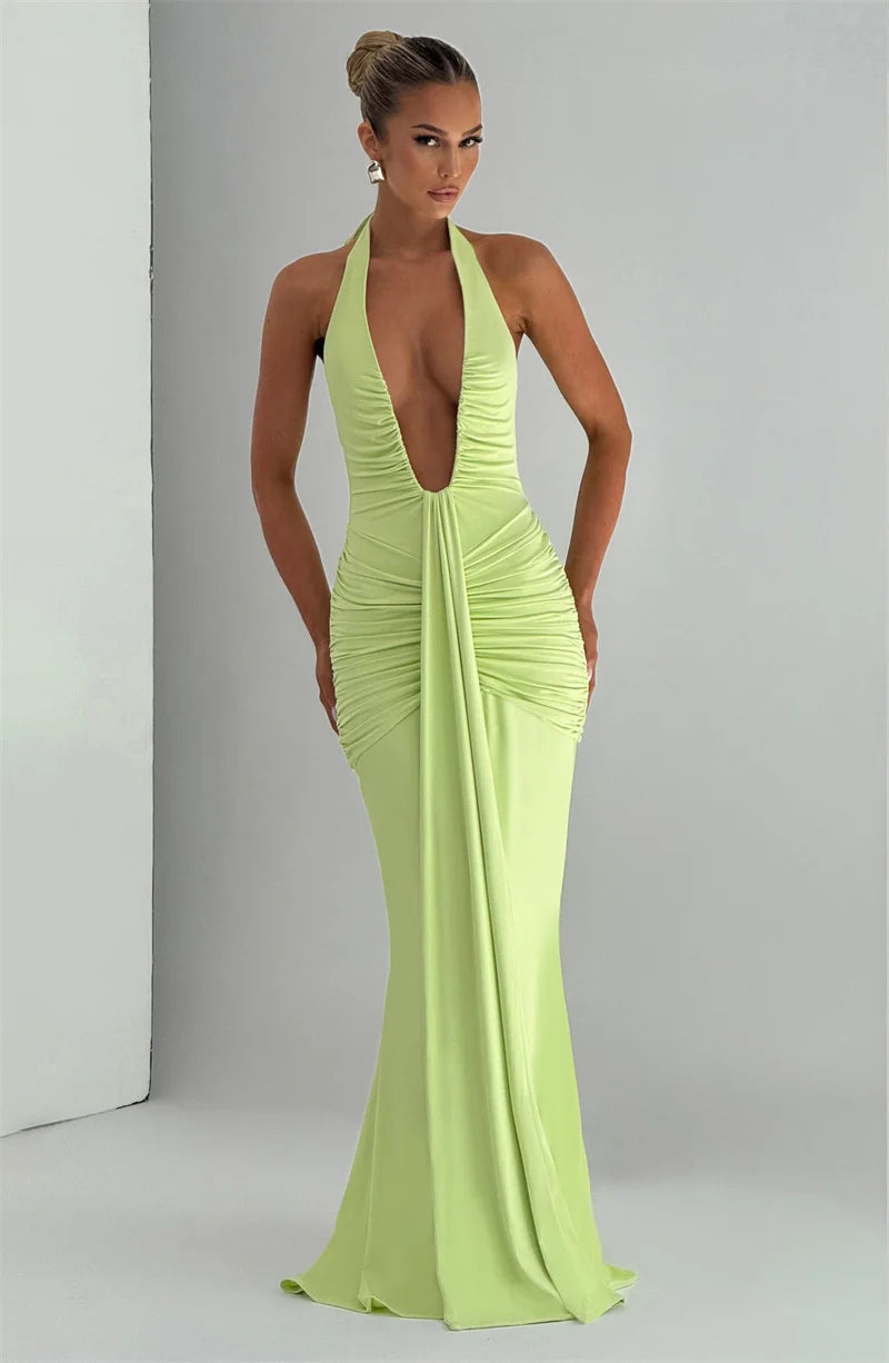 Verona Maxi Dress - Lime Green
