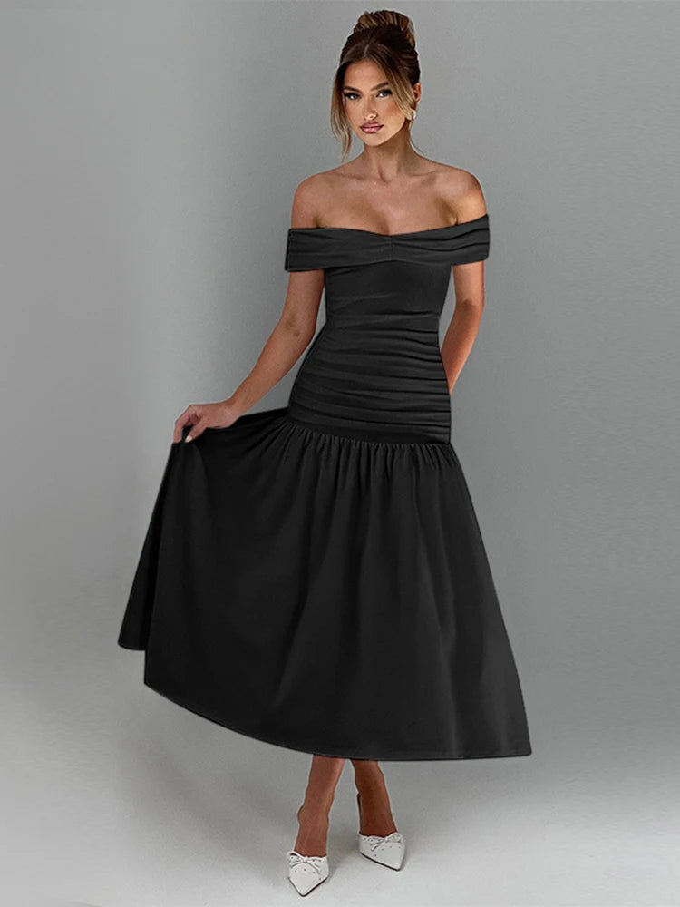 Valentina Midi Dress – Black