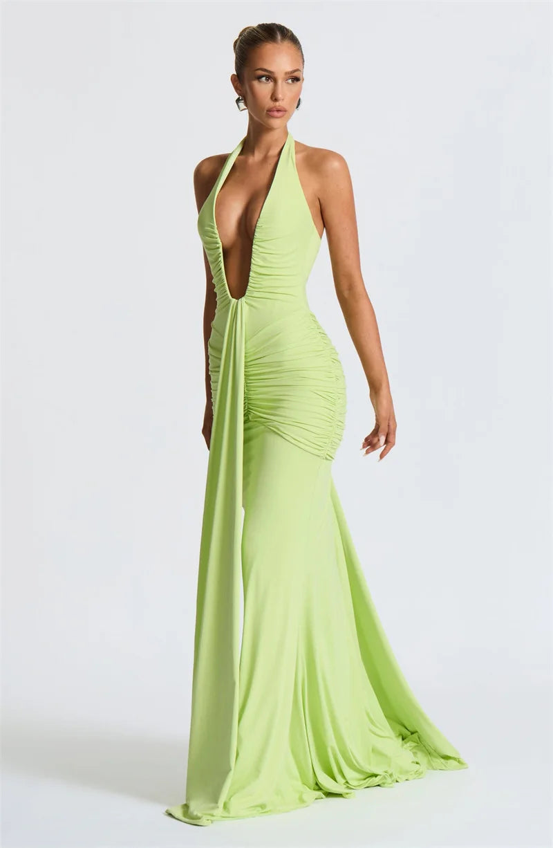 Verona Maxi Dress - Lime Green