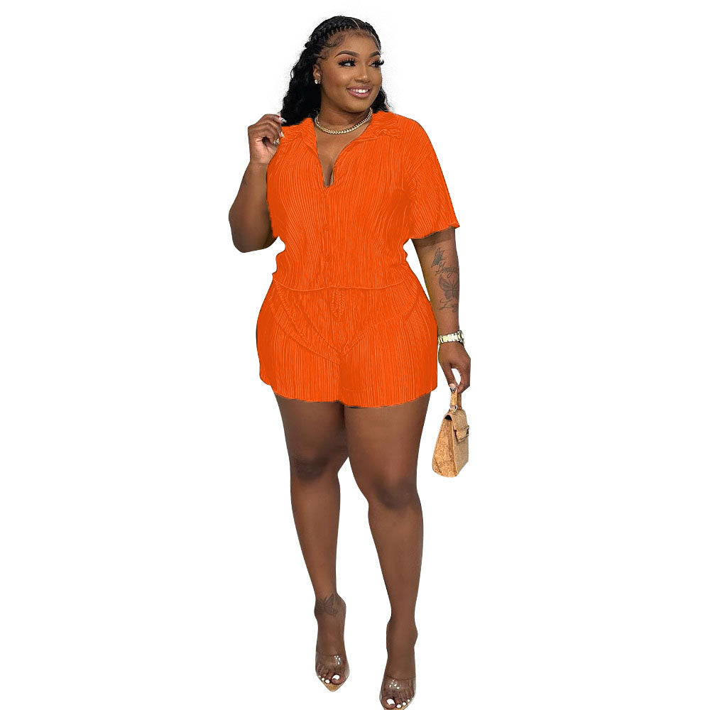 Luxe Pleated Two-Piece Lounge Set – Multiple Colors