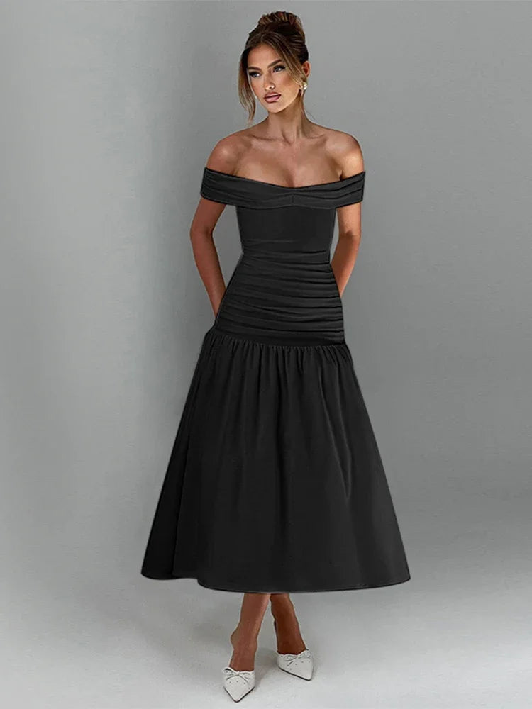 Valentina Midi Dress – Black