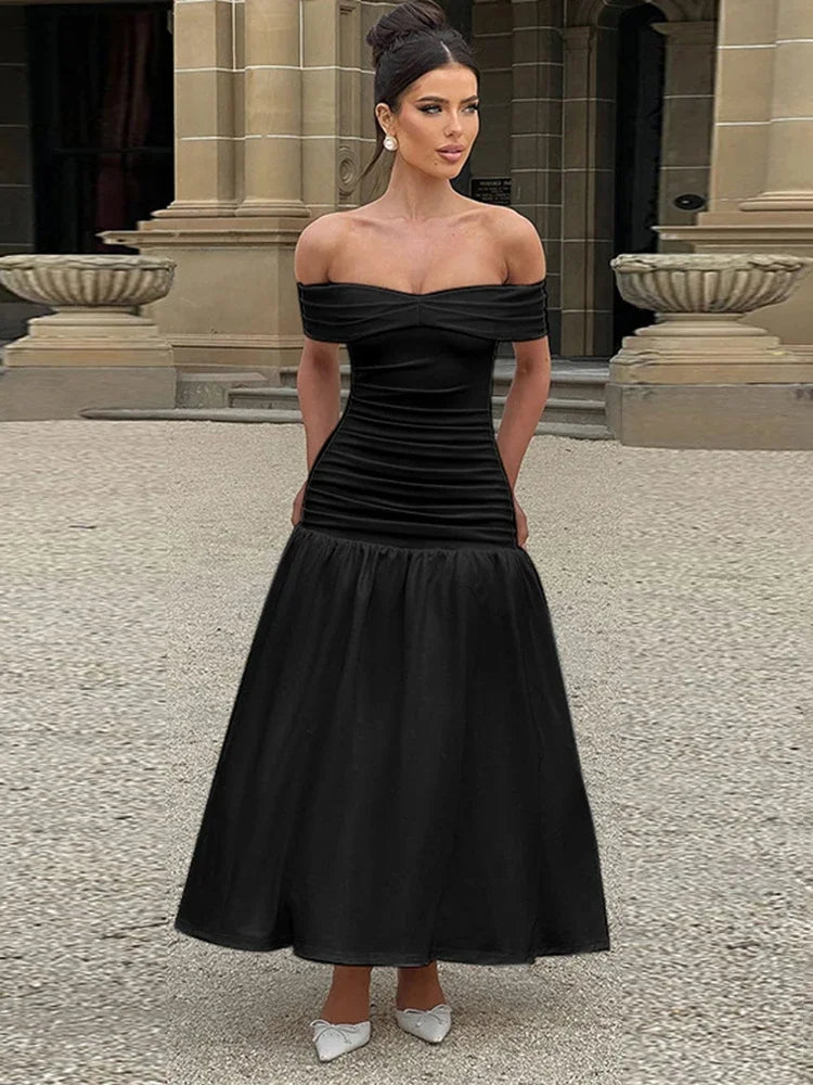 Valentina Midi Dress – Black