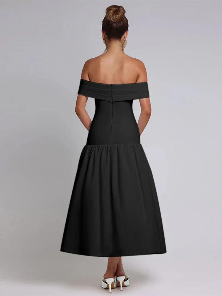 Valentina Midi Dress – Black
