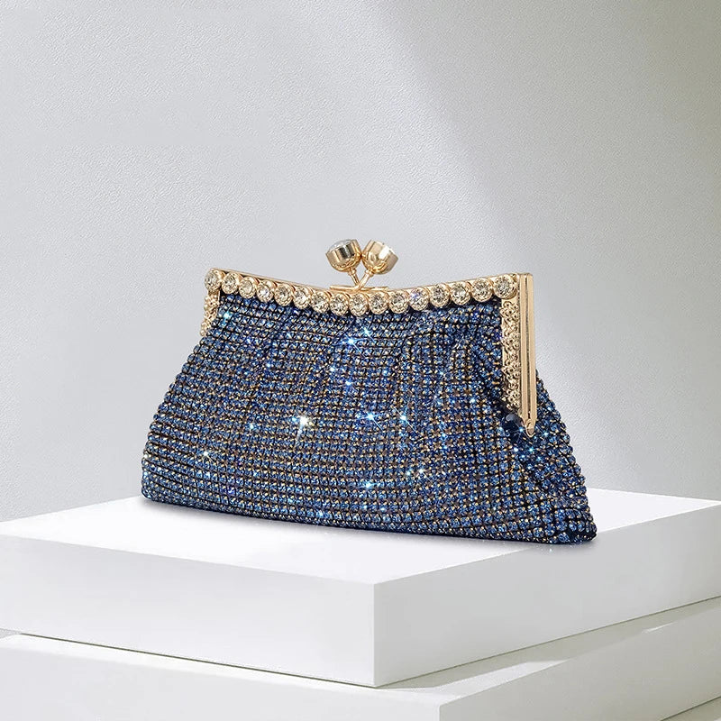 Celina Crystal Clutch Bag - Blue Sapphire