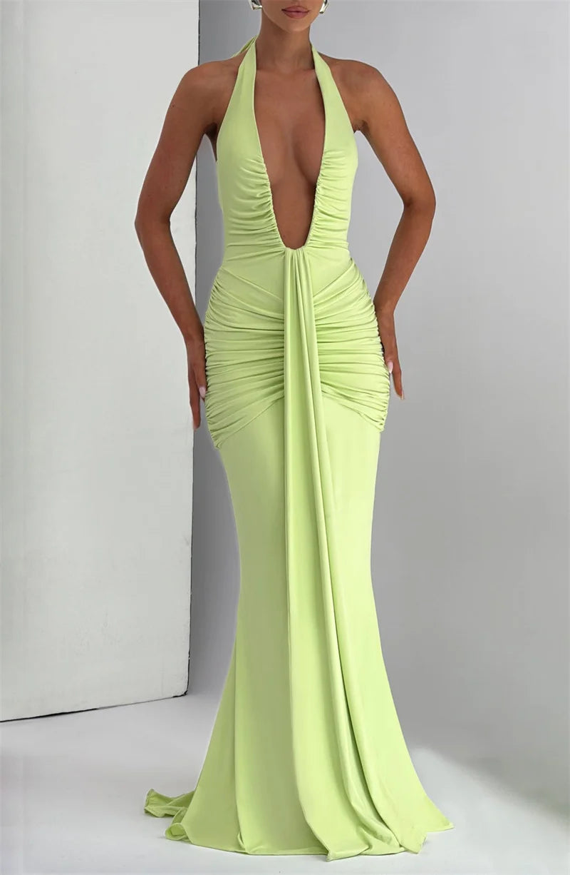 Verona Maxi Dress - Lime Green