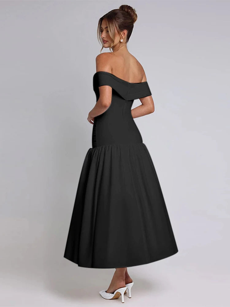 Valentina Midi Dress – Black