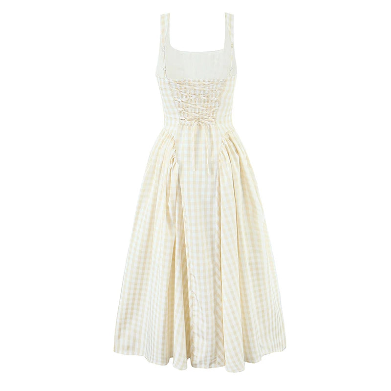 Blair Gingham Midi Dress – Lemon Yellow