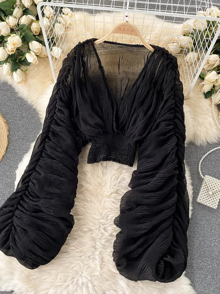 Frida V-Neck Chiffon Blouse
