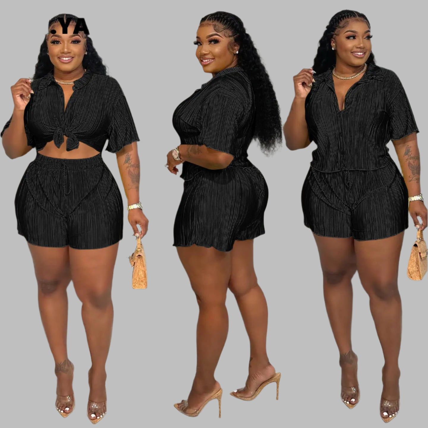 Luxe Pleated Two-Piece Lounge Set – Multiple Colors