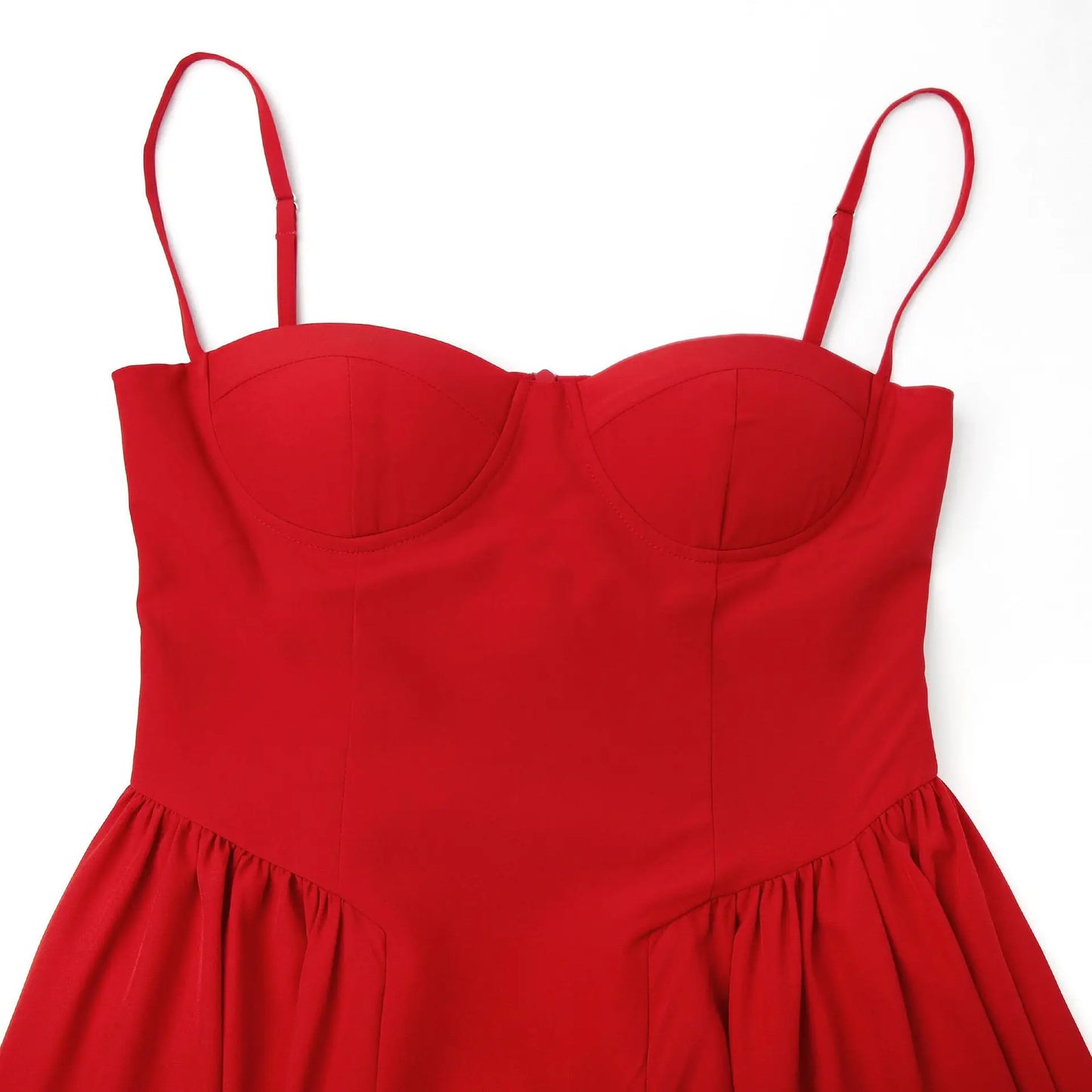 Camille Corset Midi Dress - Red