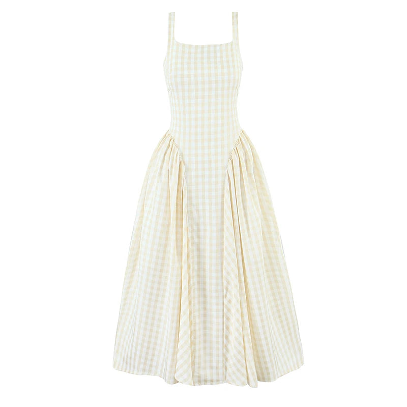 Blair Gingham Midi Dress – Lemon Yellow