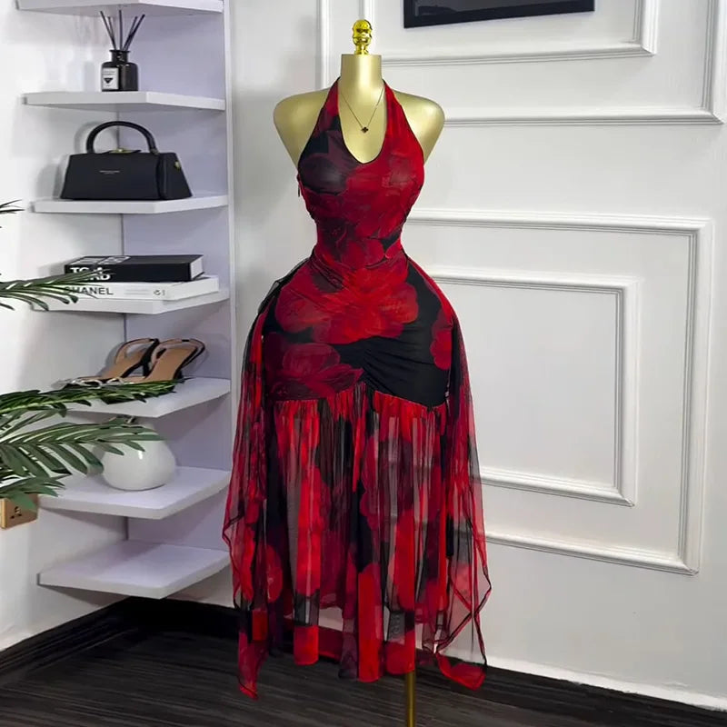 Romina Backless Mesh Dress