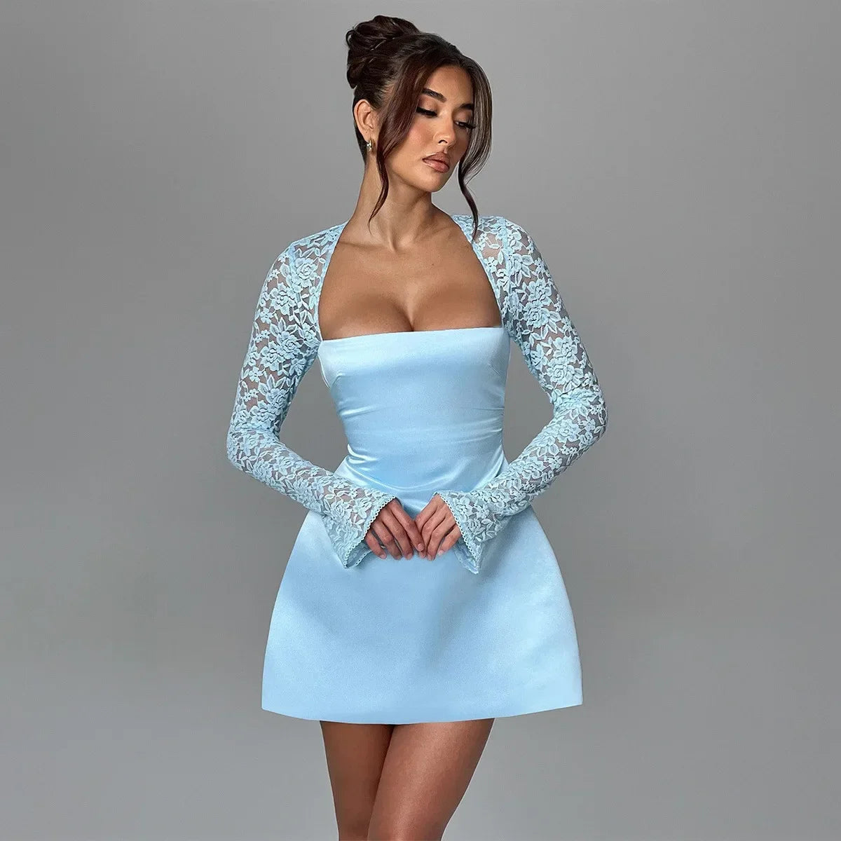 Celestine Mini Dress – Baby Blue