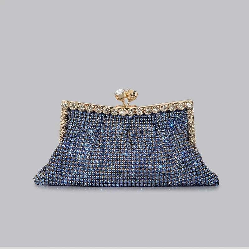 Celina Crystal Clutch Bag - Blue Sapphire