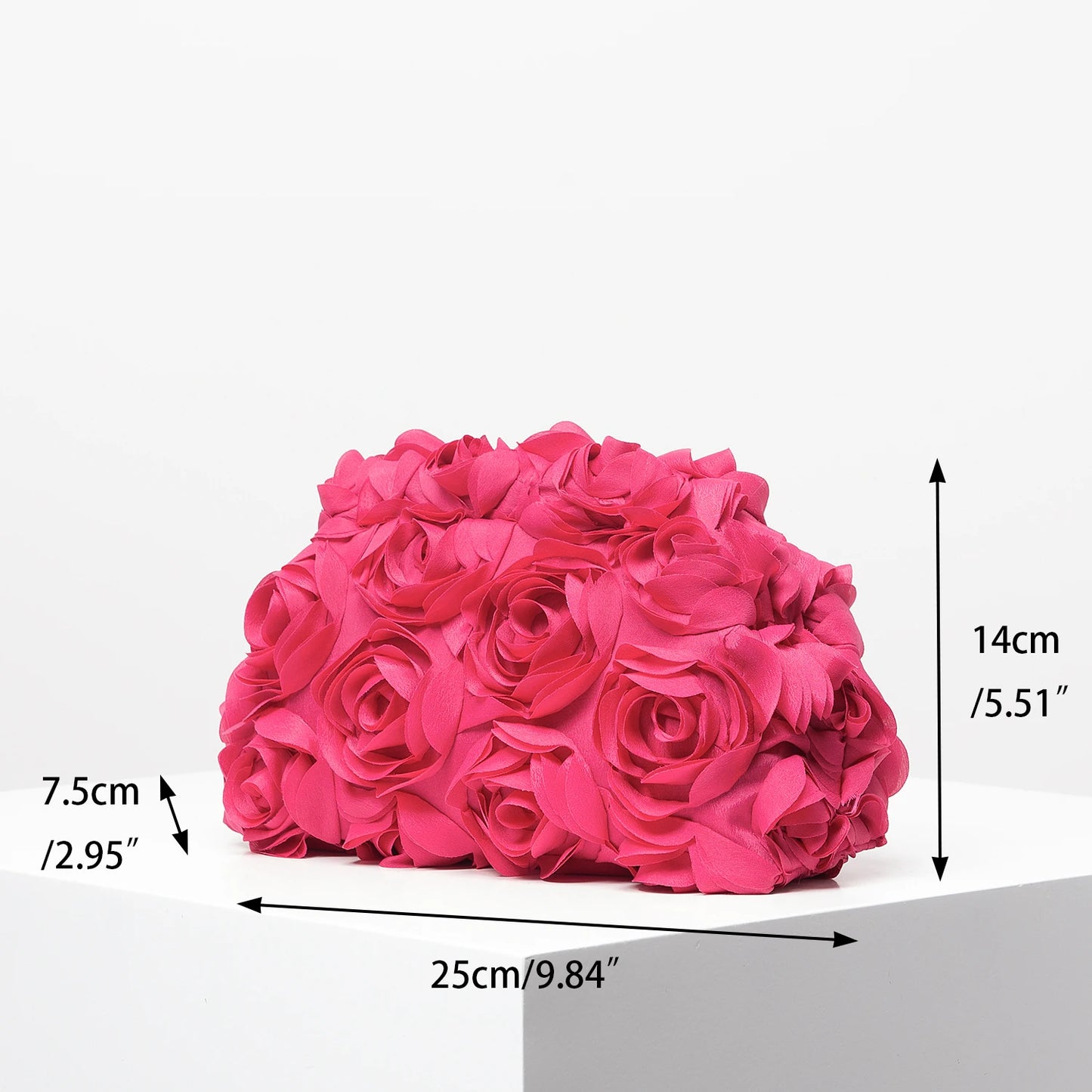 Rosabella Rose Clutch - Rose Red
