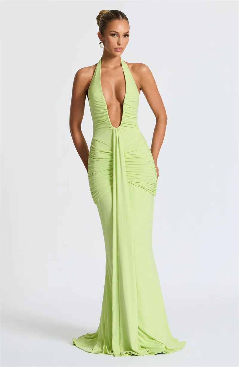 Verona Maxi Dress - Lime Green