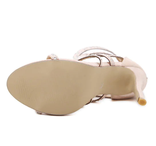 Mabel Gladiator Crystal Heels