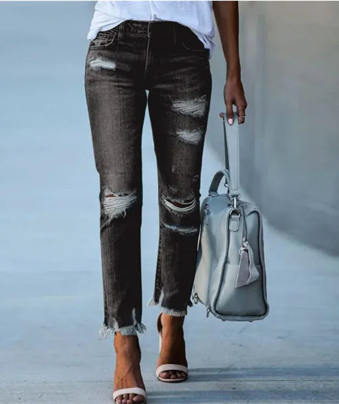 Maxine Cropped Ripped Jeans