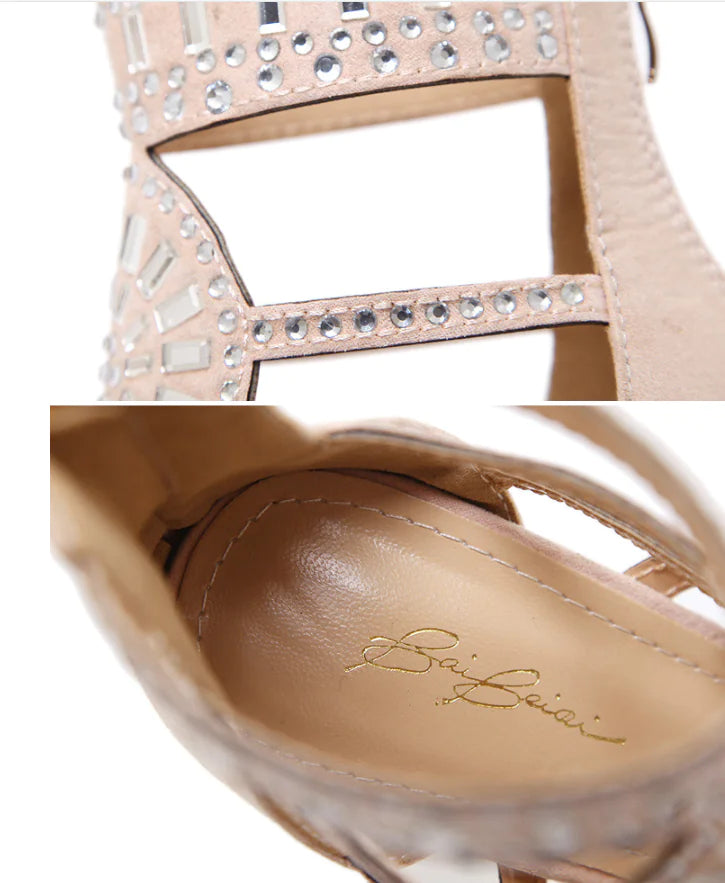 Mabel Gladiator Crystal Heels
