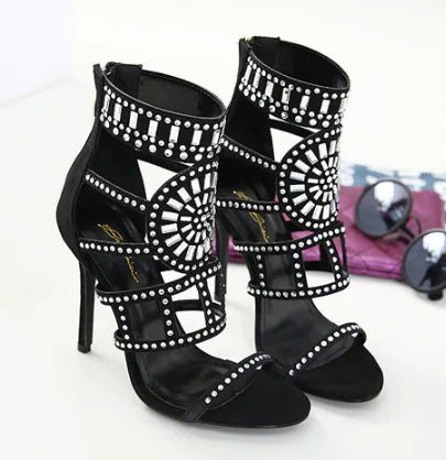Mabel Gladiator Crystal Heels