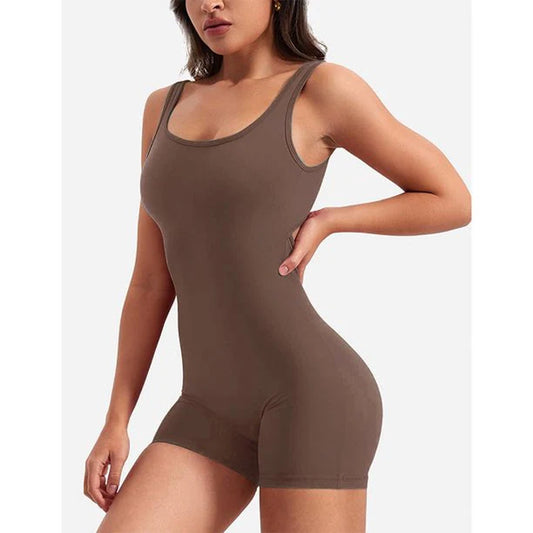 One Piece Tummy Control V Back Scrunch Butt Jumpsuit / Romper