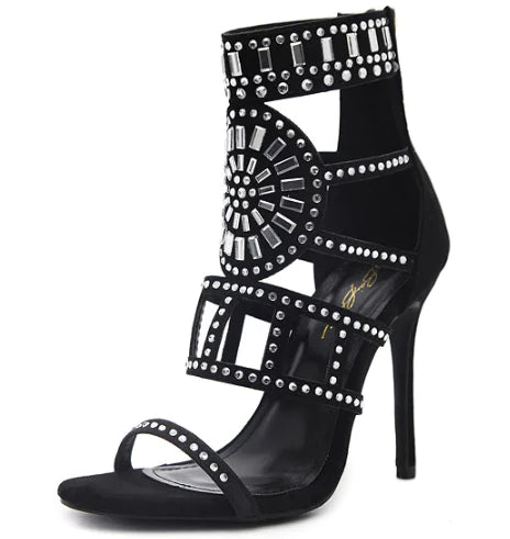 Mabel Gladiator Crystal Heels
