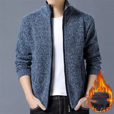 Men's Thick And Velvet Sweater Coat