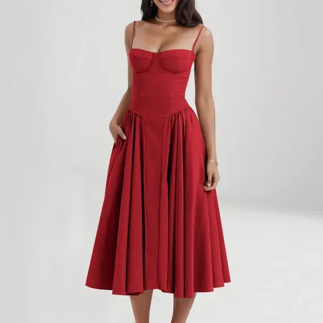 Dally Sleeveless Sling Long Dress