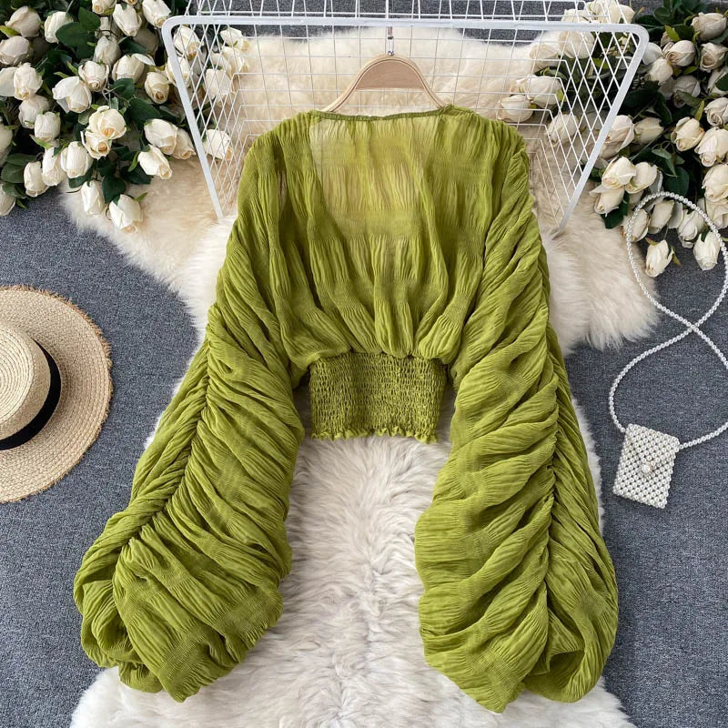 Frida V-Neck Chiffon Blouse