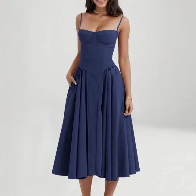 Dally Sleeveless Sling Long Dress