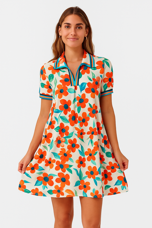 Daisy Bloom Polo Dress