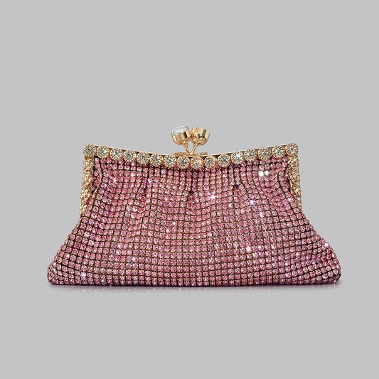 Celina Crystal Clutch - Blush Pink