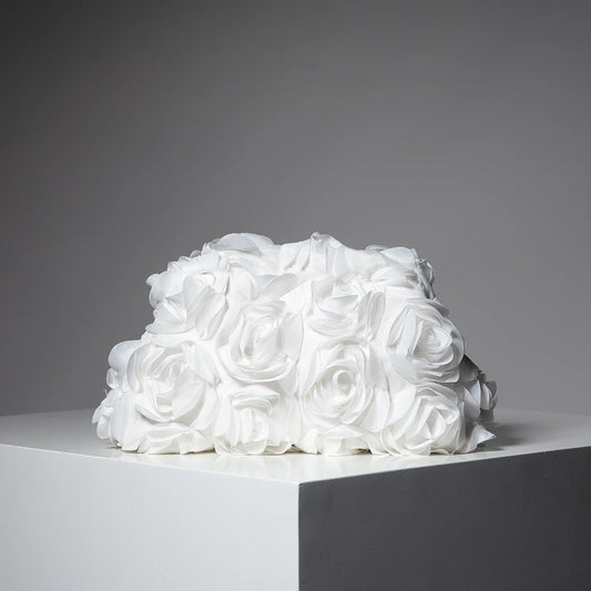 Rosabella Rose Clutch – White