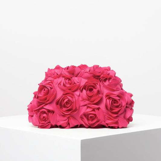 Rosabella Rose Clutch - Rose Red