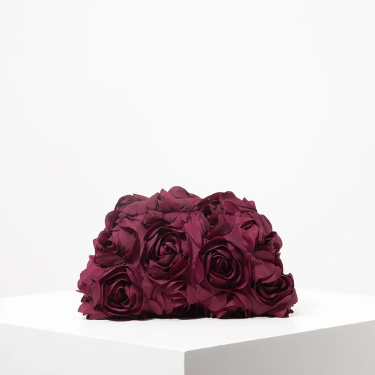 Rosabella Rose Clutch – Burgundy